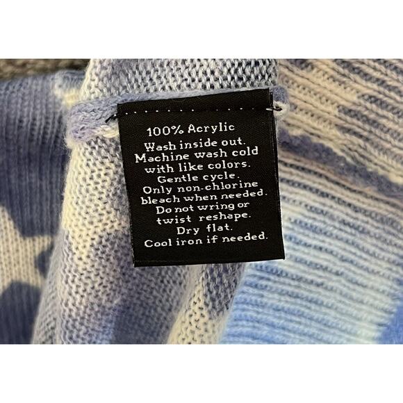 Rock & Republic Sweater Womens Size Large Blue Star Long Sleeve Lightweight Knit - Picture 4 of 6
